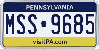 PA license plate MSS9685