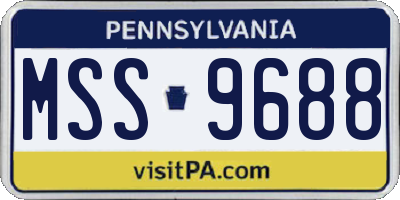 PA license plate MSS9688