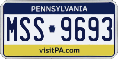 PA license plate MSS9693