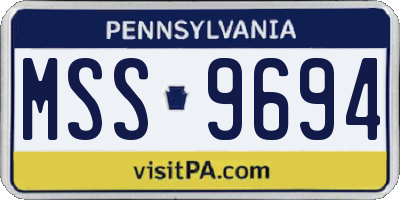 PA license plate MSS9694