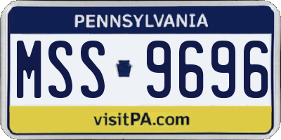 PA license plate MSS9696