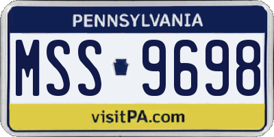 PA license plate MSS9698