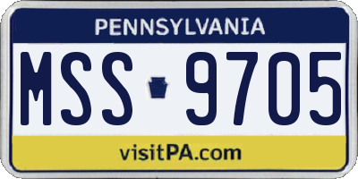 PA license plate MSS9705