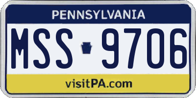 PA license plate MSS9706
