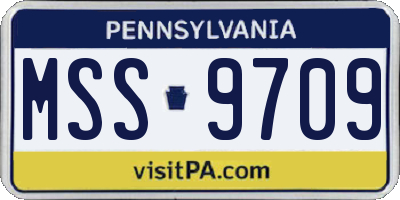 PA license plate MSS9709