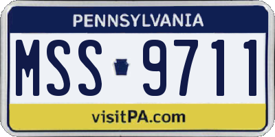 PA license plate MSS9711