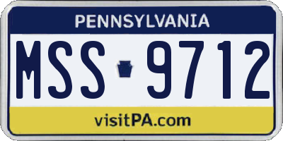 PA license plate MSS9712