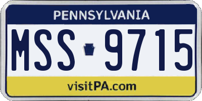 PA license plate MSS9715