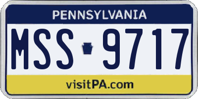 PA license plate MSS9717