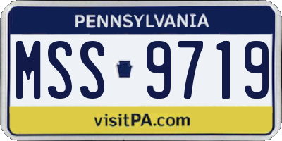 PA license plate MSS9719