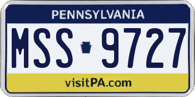 PA license plate MSS9727