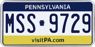 PA license plate MSS9729