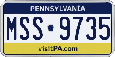 PA license plate MSS9735