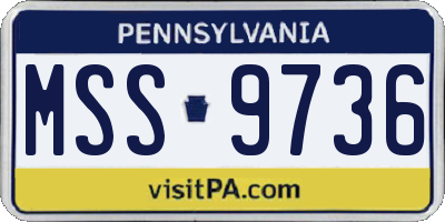 PA license plate MSS9736