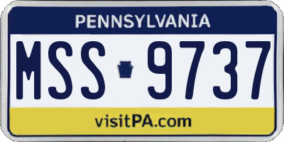 PA license plate MSS9737