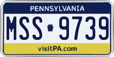 PA license plate MSS9739