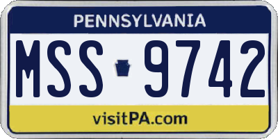 PA license plate MSS9742