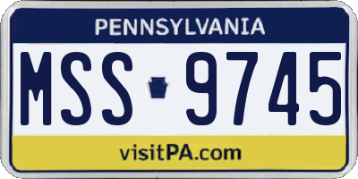 PA license plate MSS9745