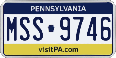 PA license plate MSS9746