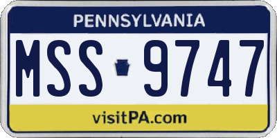 PA license plate MSS9747