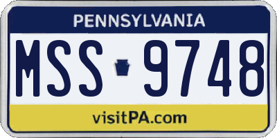 PA license plate MSS9748