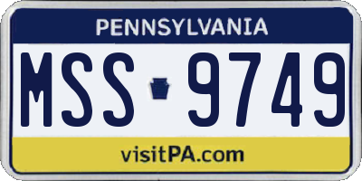 PA license plate MSS9749