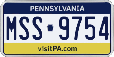 PA license plate MSS9754