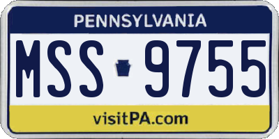 PA license plate MSS9755