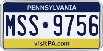 PA license plate MSS9756