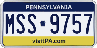 PA license plate MSS9757