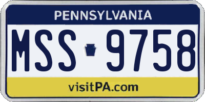 PA license plate MSS9758