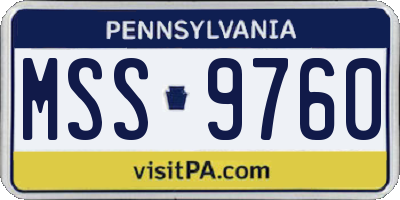 PA license plate MSS9760