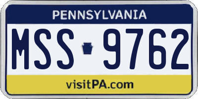 PA license plate MSS9762