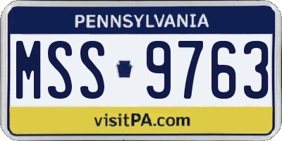 PA license plate MSS9763