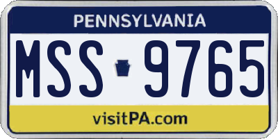 PA license plate MSS9765