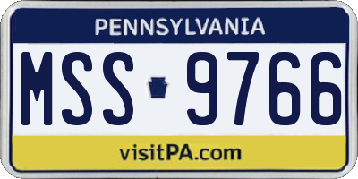 PA license plate MSS9766