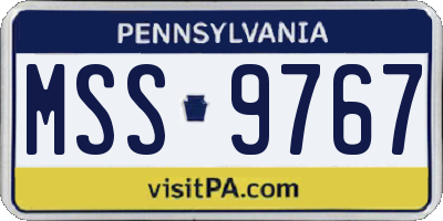 PA license plate MSS9767