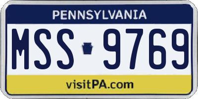 PA license plate MSS9769