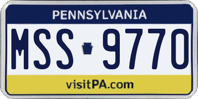 PA license plate MSS9770