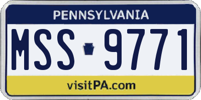 PA license plate MSS9771