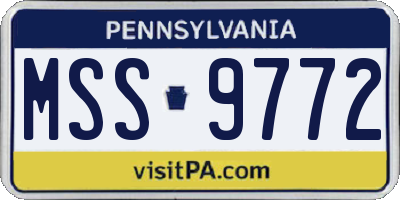 PA license plate MSS9772