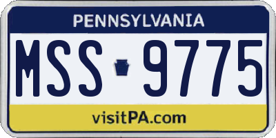 PA license plate MSS9775