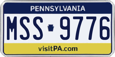 PA license plate MSS9776