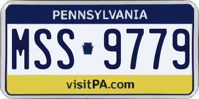 PA license plate MSS9779