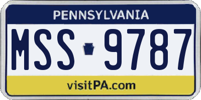 PA license plate MSS9787