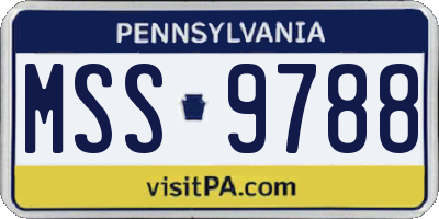 PA license plate MSS9788