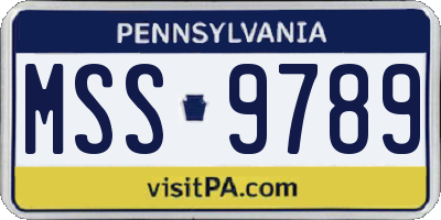 PA license plate MSS9789
