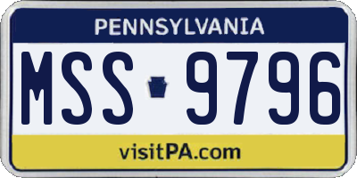 PA license plate MSS9796