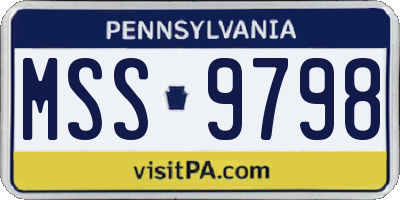 PA license plate MSS9798