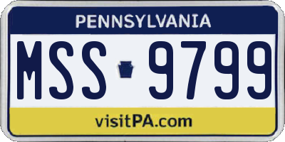PA license plate MSS9799